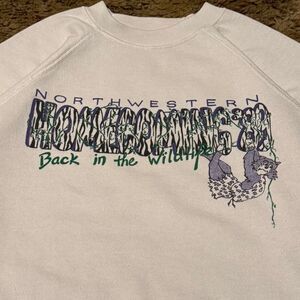 Vintage 1989 Northwestern University Homecoming Crewneck Sweatshirt White Large